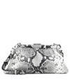 BALENCIAGA CLOUD XS SNAKE-EFFECT LEATHER CLUTCH,P00502709