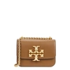 TORY BURCH ELEANOR SMALL BROWN LEATHER SHOULDER BAG,3933926