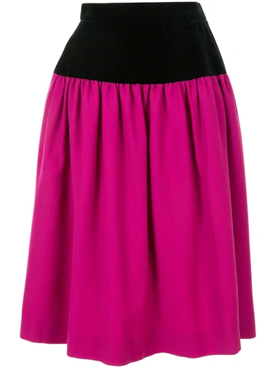 Pre-owned Saint Laurent Gathered Knee-length Skirt In Pink