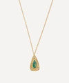 BROOKE GREGSON 18CT GOLD BOULDER OPAL ENGRAVED TEARDROP PENDANT NECKLACE,000716599