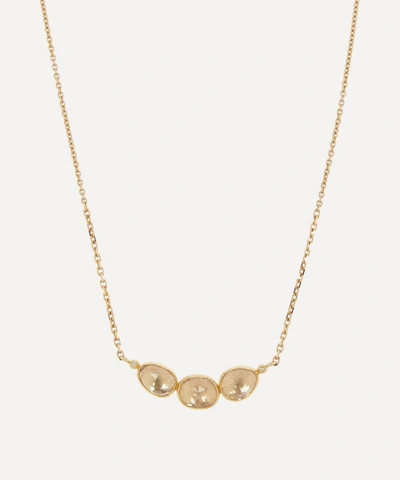 Brooke Gregson 18ct Gold Orbit Triple Morganite And Diamond Pendant Necklace