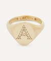LIBERTY 9CT GOLD AND DIAMOND INITIAL SIGNET RING,000716757
