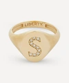 LIBERTY 9CT GOLD AND DIAMOND INITIAL SIGNET RING,000716758