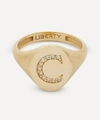 LIBERTY 9CT GOLD AND DIAMOND INITIAL SIGNET RING,000716759