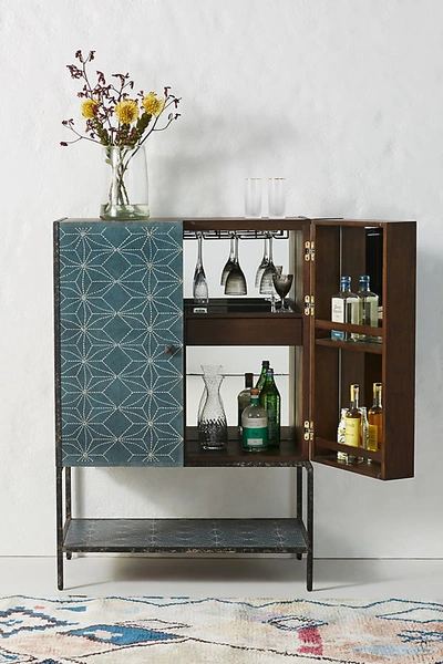 Tracey Boyd Boro Star Bar Cabinet In Blue