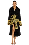 Versace Black I Heart Baroque Bath Robe In Black