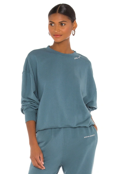 Spiritual Gangster Things Hailey Crew Pullover - Candy Apple - Size S In Soft Jade