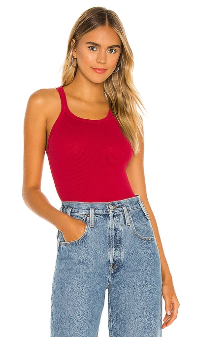 Re/done The Ribbed Tank In Bold Red