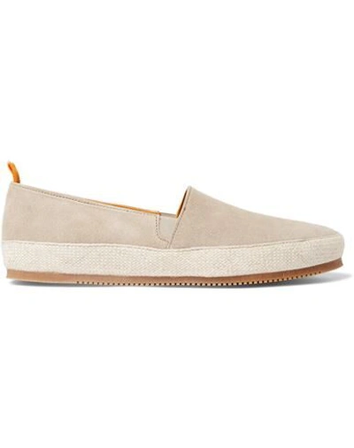 Mulo Suede Espadrilles In Light Grey