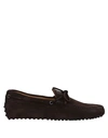 Tod's Suede Loafers In Dark Brown