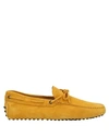 Tod's Leather Gommino Driving Shoes In Yellow