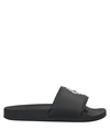 Marcelo Burlon County Of Milan Cross Faux-leather Slides In Black