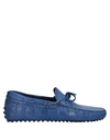 Tod's Croc-embossed Leather Loafer In Blue