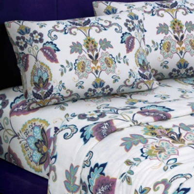 TRIBECA LIVING ABSTRACT PAISLEY PRINTED EXTRA DEEP POCKET FLANNEL SHEET SET, KING