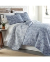 Southshore Fine Linens Boho Perfect Paisley Lightweight Reversible Quilt Set, King/california King In Blue
