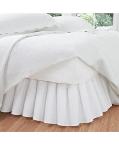 Fresh Ideas Ruffled Poplin Bed Skirt, Queen In White