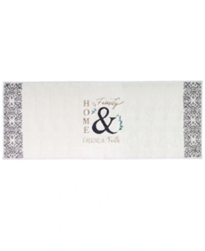 AVANTI MODERN FARMHOUSE EMBROIDERED COTTON BATH RUG, 24" X 60"