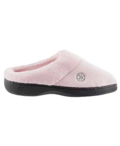 Isotoner Signature Women's Micro Terry Sport Hoodback Slippers In Peony