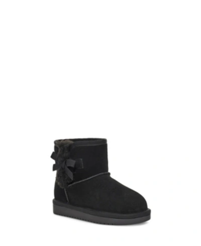 Koolaburra By Ugg Victoria Mini Faux Fur Trimmed Boot In Black