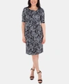 Ny Collection Women's Elbow Sleeve Slim Dress In Verbena