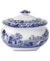 Spode Blue Italian Covered Sugar Bowl In Blue Italian