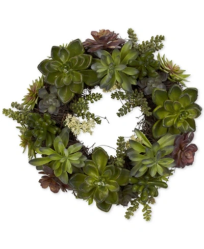 NEARLY NATURAL 20" ARTIFICIAL SUCCULENT WREATH