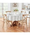 Elrene Elegance Plaid Round Tablecloth, 70" In White