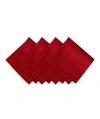 Elrene Denley Stripe Set Of 4 Napkins In Poinsettia Red