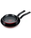T-fal Culinaire Nonstick Cookware, 2 Piece Fry Pan Set In Red