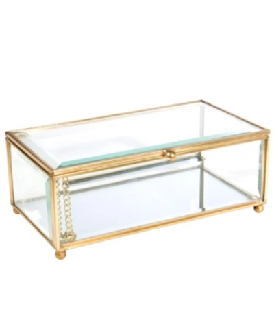 Home Details Vintage Mirrored Bottom Large Keepsake Box In Gold