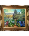 LA PASTICHE BY OVERSTOCKART CORNER OF THE GARDEN AT MONTGERON BY CLAUDE MONET WITH VICTORIAN FRAME OIL PAINTING 