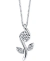 Macy's Sirena Diamond Flower Pendant Necklace (1/8 Ct. T.w.) In 14k White Gold