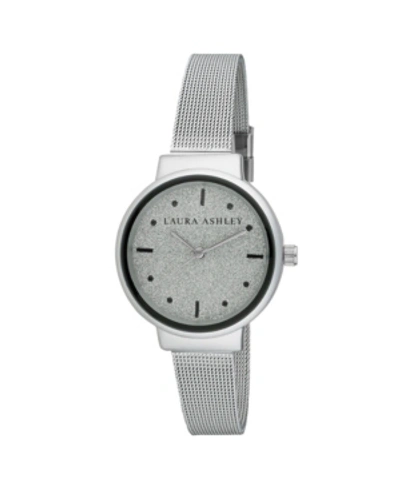 Laura Ashley Spray Silver Mesh Powered Glitz Dial Watch