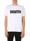 Msgm Haunted Crew-neck T-shirt In Bianco