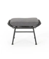 Noble House Montana Outdoor Modern Boho Ottoman, Set Of 2 In Dark Gray