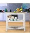 Yu Shan Kitchen Island With Solid Wood In White