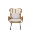 Noble House Montana Outdoor Club Chairs With Cushions, Set Of 2 In Brown