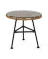 NOBLE HOUSE ORLANDO OUTDOOR SIDE TABLE WITH GLASS TOP