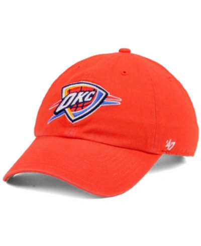 47 Brand Oklahoma City Thunder Nba Clean Up Strapback Cap In Orange