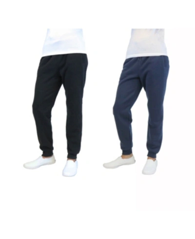Galaxy By Harvic Men's 2-packs Slim-fit Fleece Jogger Sweatpants In Black,navy