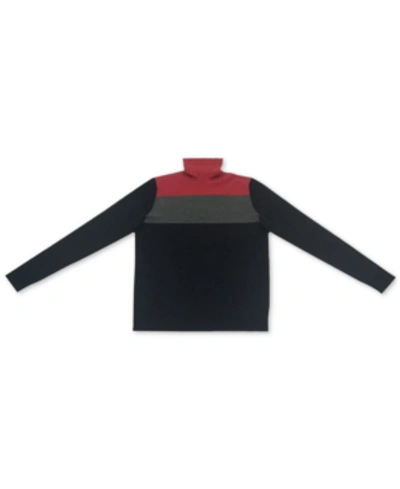 Alfani Men's Colorblocked Turtleneck Sweater, Created For Macy's In Jester Red