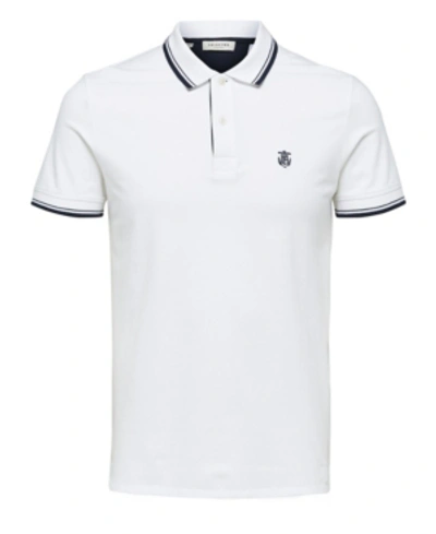 Selected Homme Homme Men's Short Sleeve Polo Shirt In Bright White