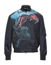 Valentino Men's Outerwear Jacket Blouson  Dragons Garden In Blue