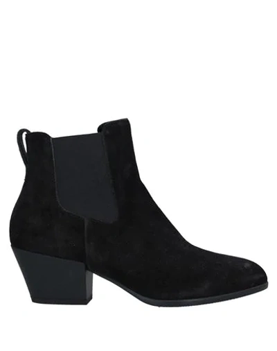 HOGAN HOGAN WOMAN ANKLE BOOTS BLACK SIZE 6.5 LEATHER,11965296JH 10