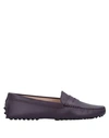TOD'S TOD'S WOMAN LOAFERS DEEP PURPLE SIZE 7.5 SOFT LEATHER,11966134MC 3