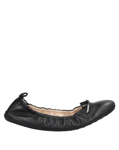 TOD'S TOD'S WOMAN BALLET FLATS BLACK SIZE 6 LEATHER,11968314MW 4