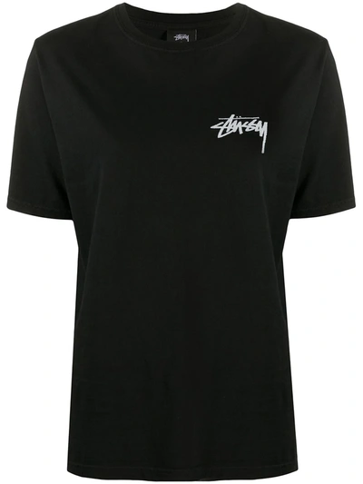 Stussy Logo Print Short-sleeved T-shirt In Black