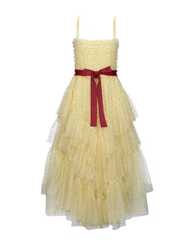 Red Valentino Redvalentino Tulle Tiered Maxi Dress In Yellow,red