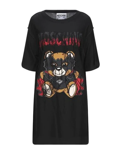 MOSCHINO MOSCHINO WOMAN MINI DRESS BLACK SIZE XS VIRGIN WOOL, COTTON
