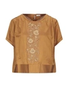 HIGH BY CLAIRE CAMPBELL HIGH WOMAN BLOUSE CAMEL SIZE 10 COTTON, SILK, POLYESTER,38951275OH 4